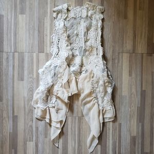 Boho, Hippie Lace Embroidered Vest